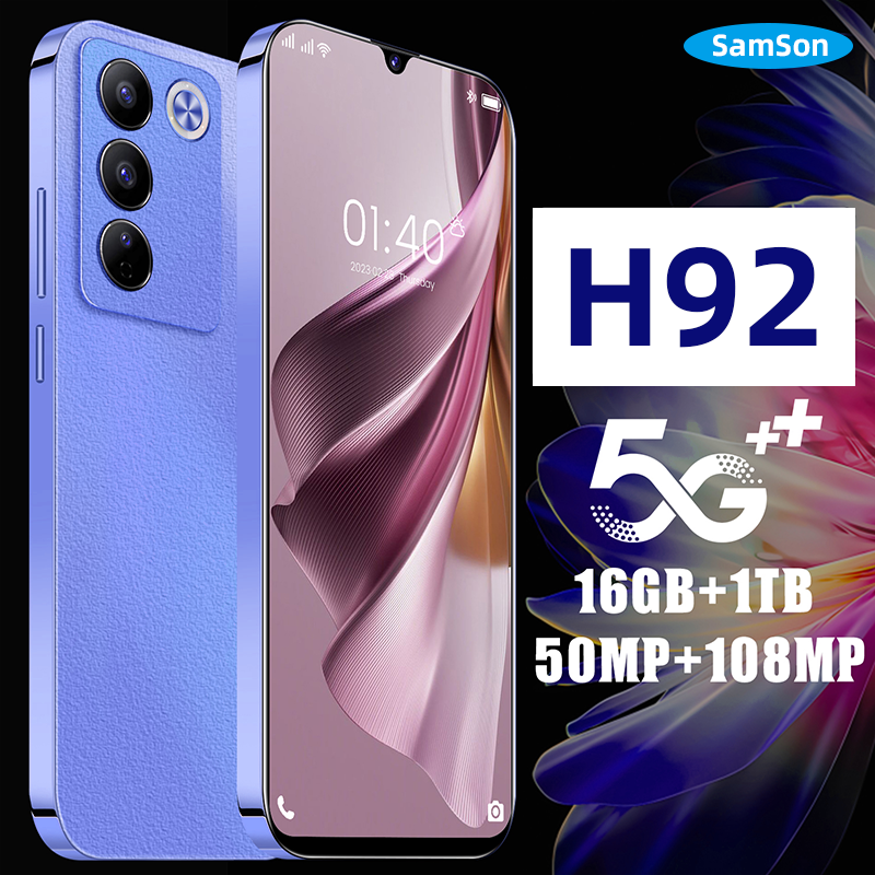 Original H92 Android13.0 Phones Cheap 7.3 Inch 5g smart phone hot selling 16GB+1TB mobile phone 2024